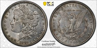 1882-O/S $1 Strong AU50