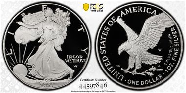 2021-W  $1 Silver Eagle - Type 2 PR69DCAM
