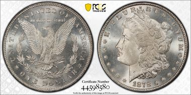 1878 7/8TF $1 VAM 41C, Clashed Obverse Weak 7/4 MS64+