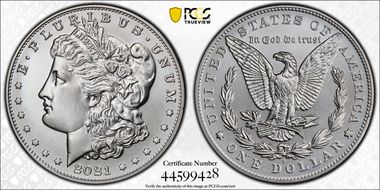 2021-D $1 Morgan Dollar 100th Anniversary MS69