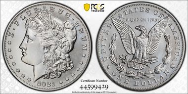 2021-S $1 Morgan Dollar 100th Anniversary MS70