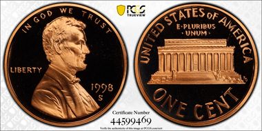 1998-S 1C Close AM, FS-901 PR69DCAM