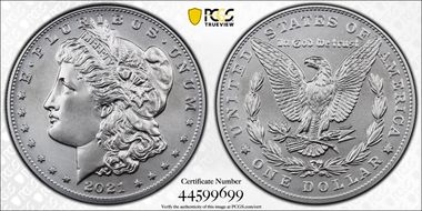 2021 $1 Morgan Dollar 100th Anniversary First Strike MS70
