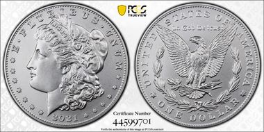 2021-D $1 Morgan Dollar 100th Anniversary First Strike MS70