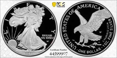 2021-W  $1 Silver Eagle - Type 2 PR70DCAM