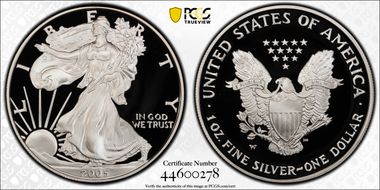 2005-W $1 Silver Eagle PR70DCAM