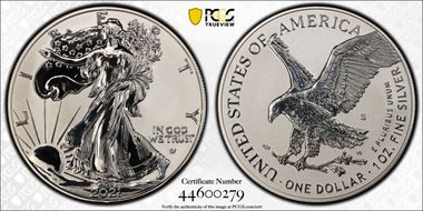 2021-S $1 Silver Eagle Rev PR - Type 2 Designer Edition PR69