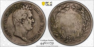 1830-MA 5 Fr Gad-676 F-315 Louis-Philippe F12