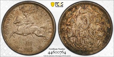 1925 5 Litai KM-78  Ag N1