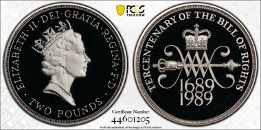 1989 £2 S-K2 Bill of Rights Ag Pft PR69DCAM