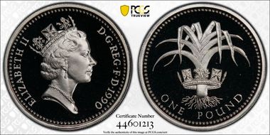1990 £1 S-J3 Welsh Design Ag PR69DCAM
