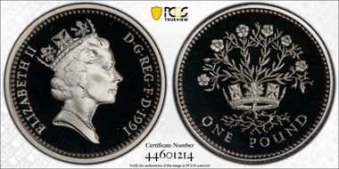 1991 £1 S-J4 N. Irish Design Ag PR69DCAM