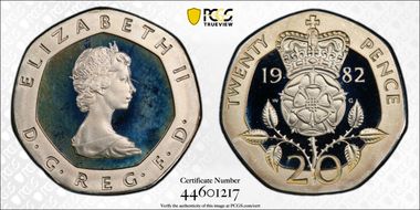 1982 20p S-G1 Ag Piedfort PR68DCAM