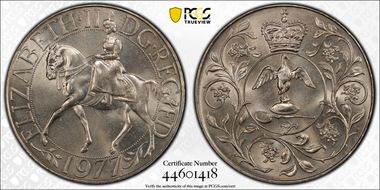 1977 25p Jubilee Cu/Ni S-LL2 MS66