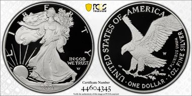 2021-S $1 Silver Eagle - Type 2 Limited Edition Proof Set - First Strike PR70DCAM