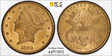 1880 $20 AU58