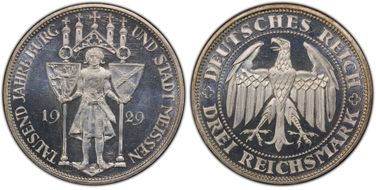 1929-E 3 Mk Meissen J-338 PR66CAM