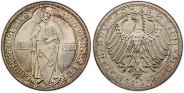 1928-A 3 Mk Naumburg J-333 MS66