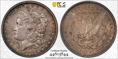 1878 7/8TF $1 VAM 33, Doubled Legs AU53