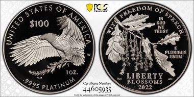 2022-W $100 Freedom of Speech PR69DCAM