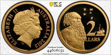 2012 $2 Aboriginal 0.5g Gold PR70DCAM