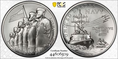 (2022-P) Medal U.S. Navy Matte 2.5oz Ag MS70