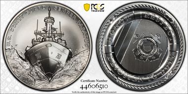 (2021-P) Medal U.S. Coast Guard Matte 2.5oz Ag MS70