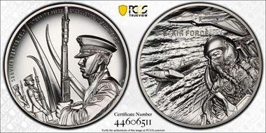 (2021-P) Medal U.S. Air Force Matte 2.5oz Ag MS69