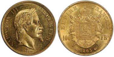 1863-BB 100 Fr Gad-1136 F-551 MS62