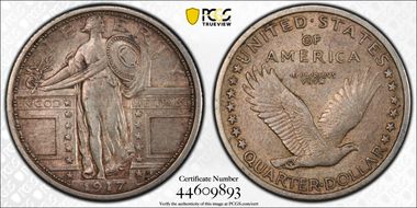 1917 25C Type 1 AU50