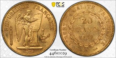 1892-A 20 Fr Gad-1063 F-533 MS62