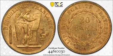 1892-A 20 Fr Gad-1063 F-533 MS61