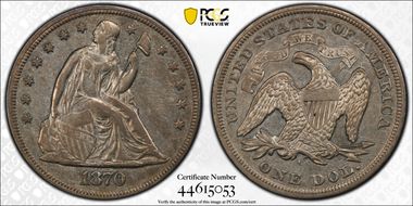 1870-CC $1 AU50