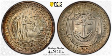 1936-D 50C Rhode Island MS67