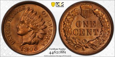 1896 1C MS65+ RD