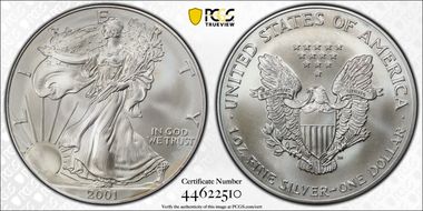 2001 $1 Silver Eagle WTC MS69