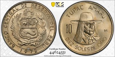 1972-LM 10 Sol Tupac Amaru MS64