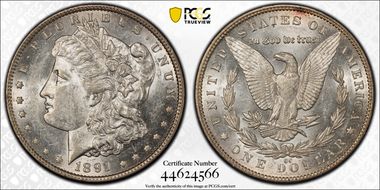 1891-CC $1 AU58