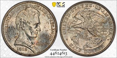 1918 50C Lincoln-Illinois MS65