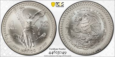 1992-Mo Onza Libertad Ag MS69