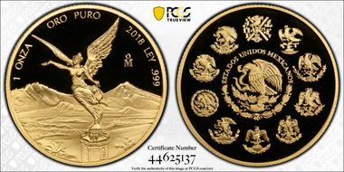 2018-Mo Onza Libertad Au PR70DCAM