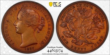 1856 1D NS-6A1 BR-875 Medal Alignment PR63BN