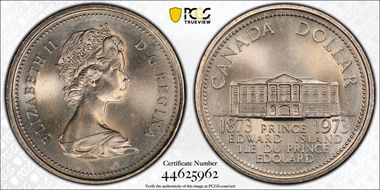 1973 $1 PEI Centennial MS66