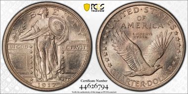 1917 25C Type 1 MS65FH