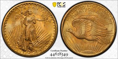 1907 $20 Saint-Gaudens MS66