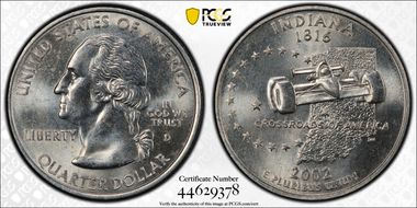 2002-D 25C Indiana MS65