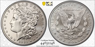 2021-CC Privy $1 Morgan Dollar 100th Anniversary MS70