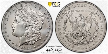 2021 $1 Morgan Dollar 100th Anniversary MS70
