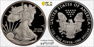 2008-W $1 Silver Eagle PR70DCAM