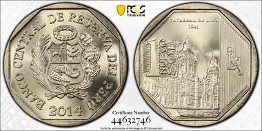 2014 N Sol Catedral de Lima MS67